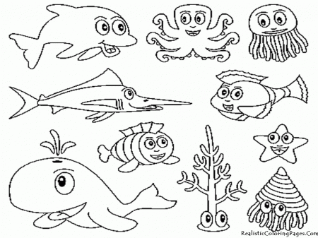 Printable Ocean Themed Coloring Pages - Coloring Page