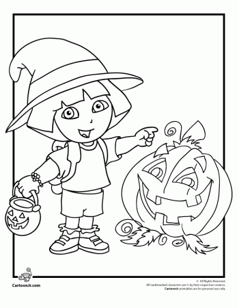 Dora Halloween Coloring Page
