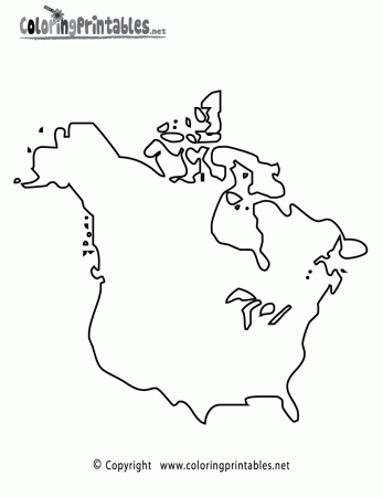 North America Map Coloring Page - A Free Travel Coloring Printable