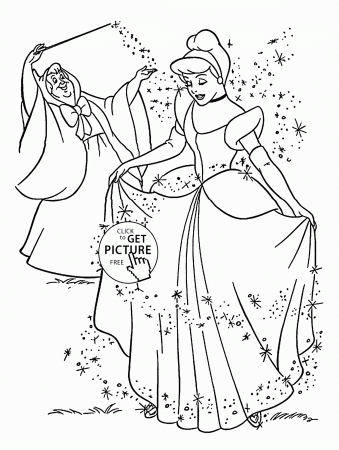 Princess Cinderella coloring page for kids, disney princess ...