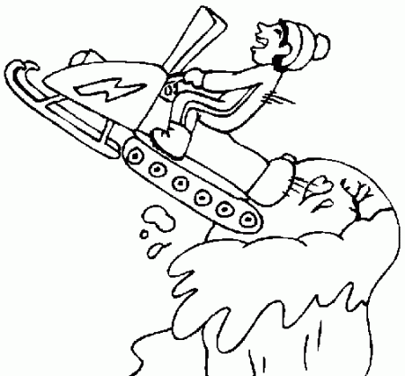 Snowmobile jump coloring page - Coloringcrew.com