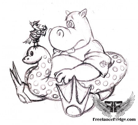 Hugsby the Hippo : Freelance Fridge- Illustration & Character Design