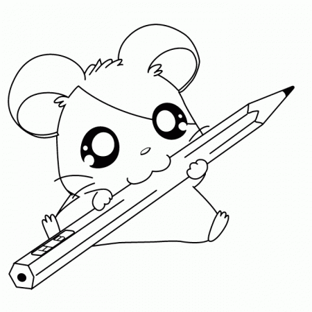 Super Cute Hamtaro Being Carried Coloring Page | Kids Coloring Page
