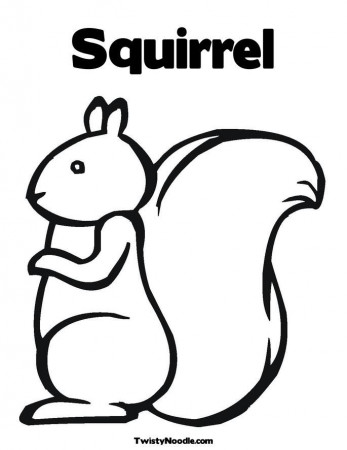 squirrel outline Colouring Pages