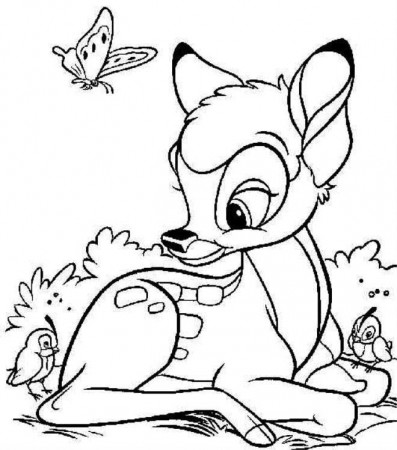 printable cute bambi coloring page