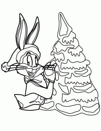 Bugs Bunny Christmas Coloring Page | HM Coloring Pages