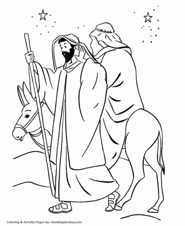 Religious Christmas Bible Coloring Pages - Joseph and Mary ...