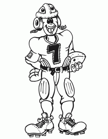 Football Coloring page | Player in Retro Gear