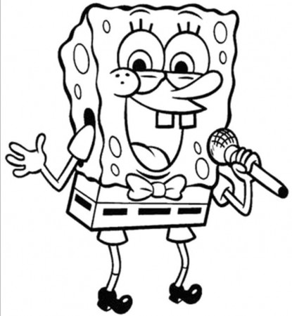 Spongebob Singing Coloring Page - Spongebob Cartoon Coloring Pages 