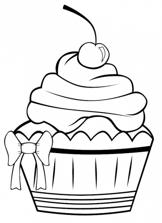 A Very Pretty Cupcake Coloring Pages - Cookie Coloring Pages 