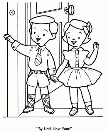 Christmas Party Coloring Pages - Christmas Friends Depart Coloring 