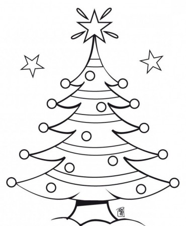 A Christmas Tree To Decorate In The Three Star Coloring Page 