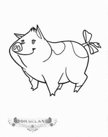 Horseland Cute Pig Coloring Page Coloringplus 152332 Cute Pig 