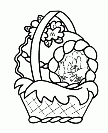 Easter Egg Coloring Pages | BlueBonkers - Cute Easter Basket 