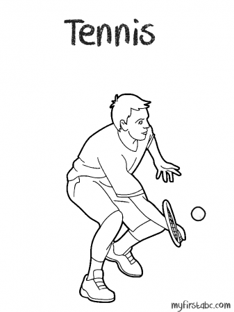 Tennis Coloring Page - My First ABC