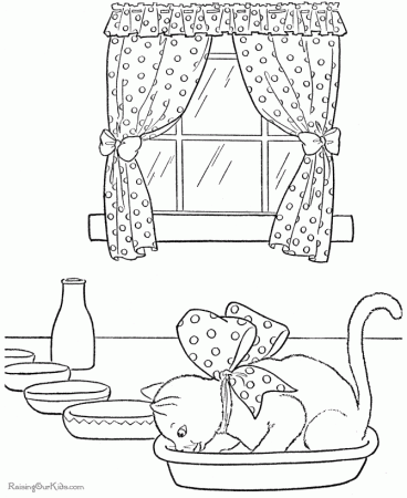 Free Printable Kitten Picture to Color 023