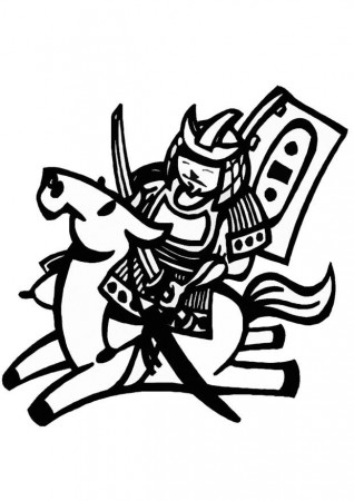 Coloring page chinese horseback rider - img 9310.