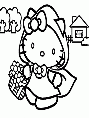 Hello Kitty Spring Coloring Pages - Cartoon Coloring Pages of The 