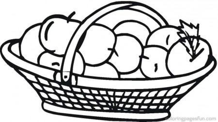 Printable Apple Basket Coloring Pages | Laptopezine.