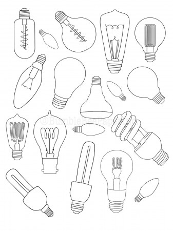 Light Bulb Coloring Page/wall Art - Etsy