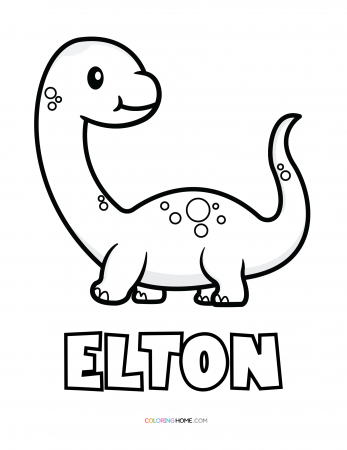 Elton dinosaur coloring page