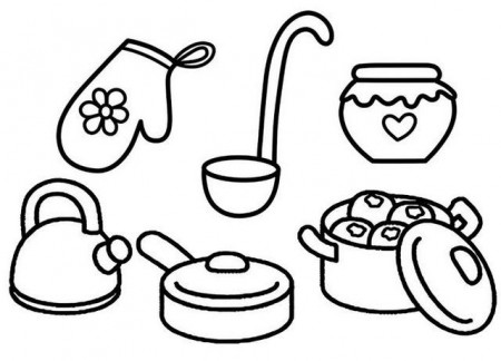 Pin on Kitchen Utensils Coloring Pages