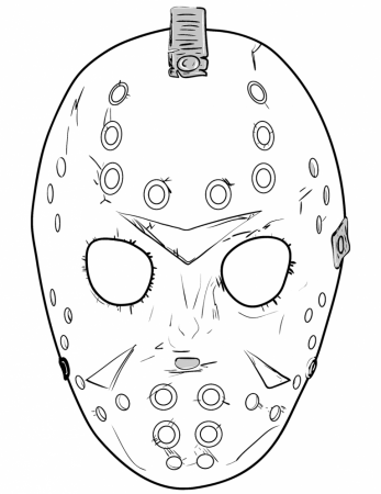 Jason Coloring Pages Friday the 13th | Jason mask, Jason drawing, Coloring  pages