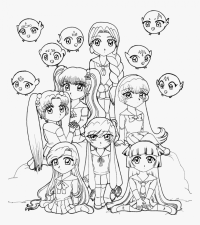 Popsicle Doodle Coloring Page Printable Cute/kawaii - Kawaii Girl Coloring  Page - Free Transparent PNG Download - PNGkey