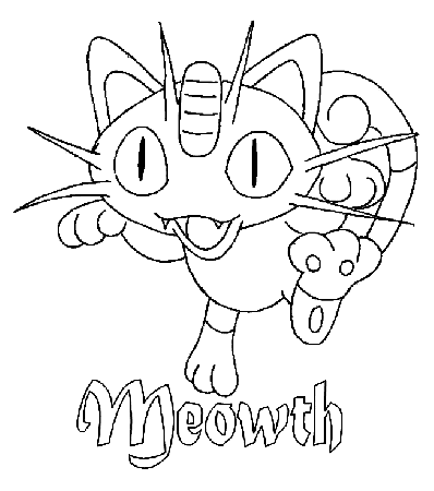 Pokemon Coloring Page Meowth – Coloring Pics