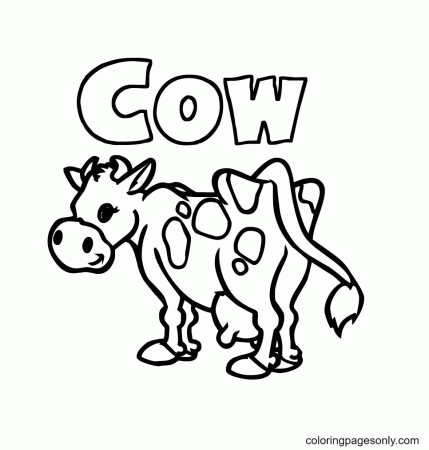 Printable Cow Coloring Pages - Cow Coloring Pages - Coloring Pages For Kids  And Adults