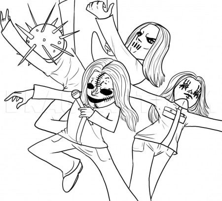 How to Draw Slipknot, Coloring Page, Trace Drawing
