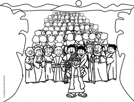 Crossing The Red Sea Coloring Page
