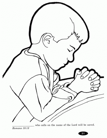 Children Praying Coloring Page