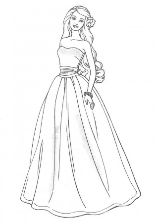 Wedding Dress Coloring Pages for Girls | Activity Shelter