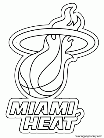 The Miami Heat Coloring Pages - Basketball Coloring Pages - Coloring Pages  For Kids And Adults