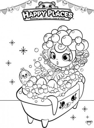 Bubbleisha Shopkins having bath Coloring Page - Free Printable Coloring  Pages for Kids