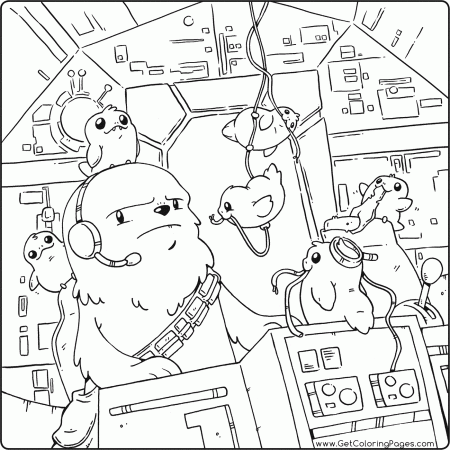 Porg & Chewie Coloring Pages - Get Coloring Pages