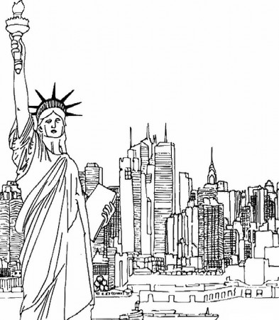 Art Therapy coloring page New-York : New-York and Statue of Liberty 8