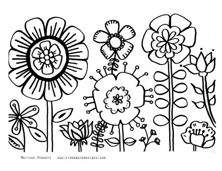 Summer Flowers Printable Coloring Pages Free Large Floral Flower Template  Colour Simple Page Images Of And Hearts Design — oguchionyewu