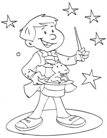 A young magician showing magic coloring page | Download Free A young  magician showing magic … | Magic crafts, Coloring pages for kids, Free  printable coloring pages