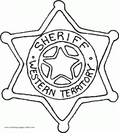Free Sheriff Star Coloring Page, Download Free Clip Art ...