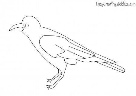Crow coloring page - Easydrawingstokids