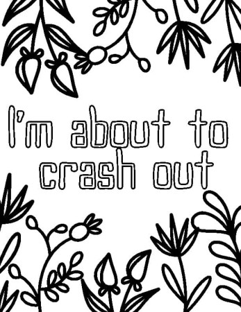Middle School Slang Coloring Page - Crash Out - Brain Rot Color