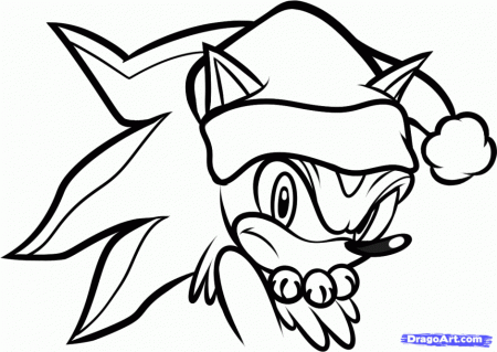 Christmas coloring page Shadow Sonic Shadow The Hedgehog in Christmas hat.  | Coloring Pages | Easy christmas drawings, Shadow the hedgehog, Sonic and  shadow