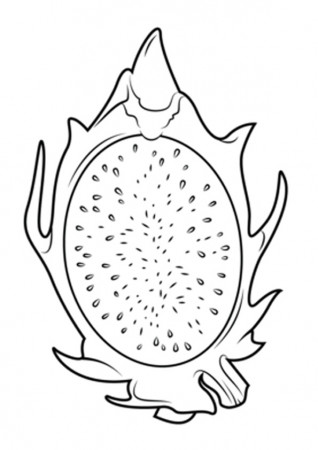 Dragon Fruit Coloring Page For Beginners