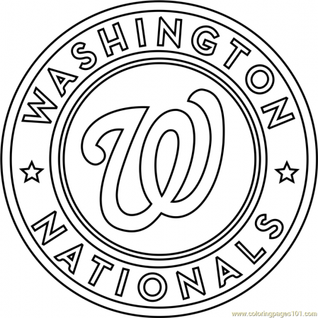Washington Nationals Logo Coloring Page for Kids - Free MLB Printable Coloring  Pages Online for Kids - ColoringPages101.com | Coloring Pages for Kids