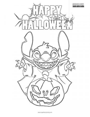 Stitch Halloween Coloring - Super Fun ...