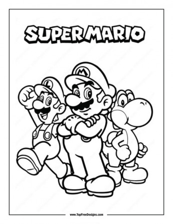 Super Mario Coloring Page - TopFreeDesigns