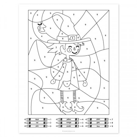 Halloween Color By Number Worksheets ...