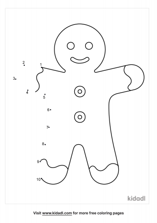 Free Gingerbread Man Easy 1-10 Dot to Dot Printables For Kids | Kidadl